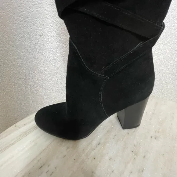 Sam Edelman boots thigh high Sable suede black sz 6