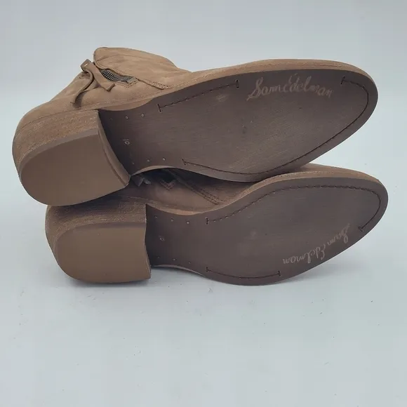 Sam Edelman Brown Suede Packer Ankle Boots Size 10