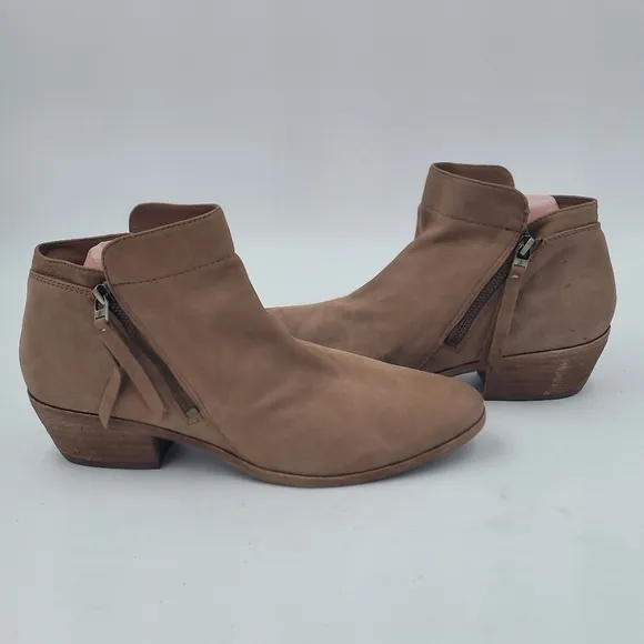 Sam Edelman Brown Suede Packer Ankle Boots Size 10