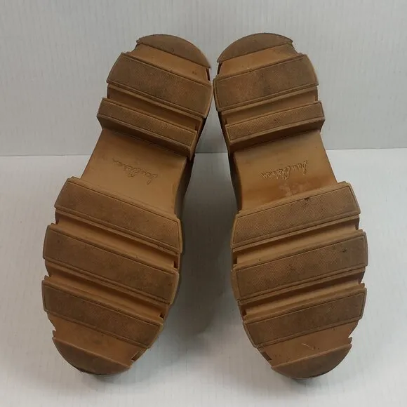 Sam Edelman Daelyn Tan Leather Chunky Lug Heel Boots