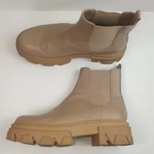 Sam Edelman Daelyn Tan Leather Chunky Lug Heel Boots