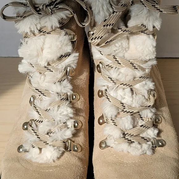 Sam Edelman Darrah 2 Tan Suede Lace Up Ankle Boots Combat Hiker Style Size 8.5