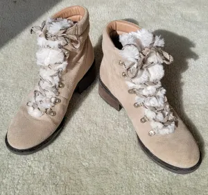 Sam Edelman Darrah 2 Tan Suede Lace Up Ankle Boots Combat Hiker Style Size 8.5