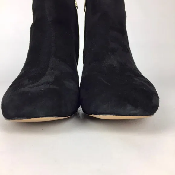 Sam Edelman Edith Black Suede Leather Chunky Heel Ankle Bootie 9.5