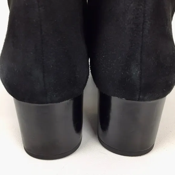 Sam Edelman Edith Black Suede Leather Chunky Heel Ankle Bootie 9.5