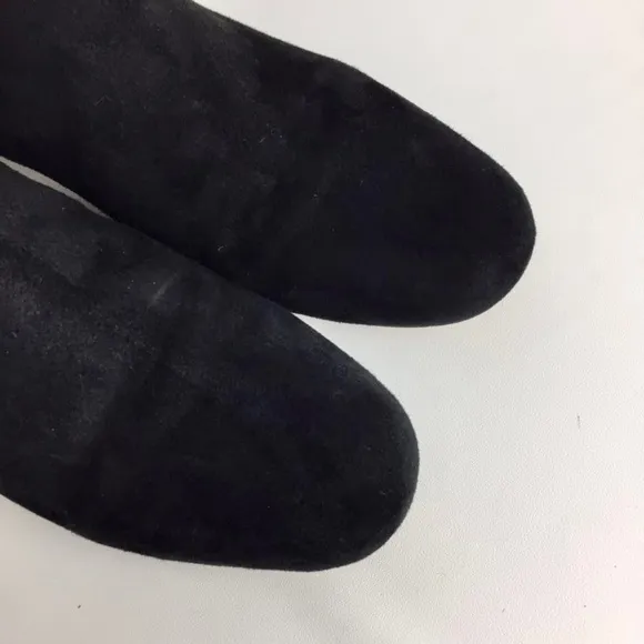 Sam Edelman Edith Black Suede Leather Chunky Heel Ankle Bootie 9.5