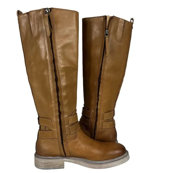 SAM EDELMAN FREDA TALL LEATHER RIDING BOOTS BROWN NWOT WOMEN'S SIZE 6.5