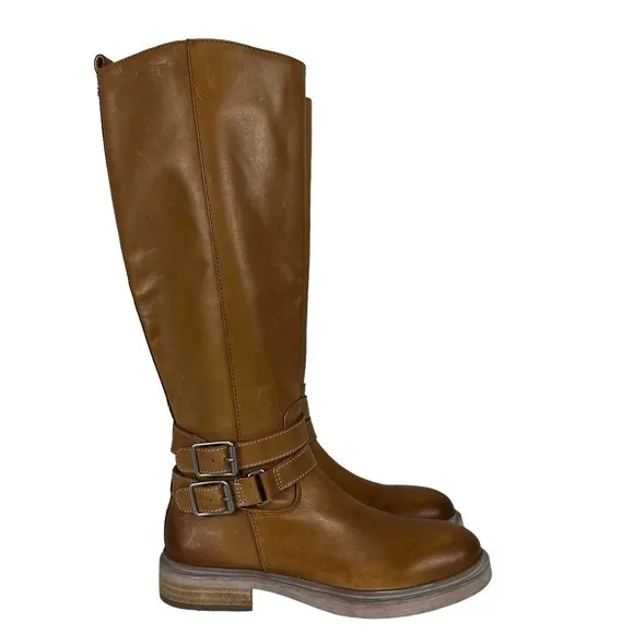 SAM EDELMAN FREDA TALL LEATHER RIDING BOOTS BROWN NWOT WOMEN'S SIZE 6.5