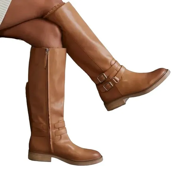 SAM EDELMAN FREDA TALL LEATHER RIDING BOOTS BROWN NWOT WOMEN'S SIZE 6.5