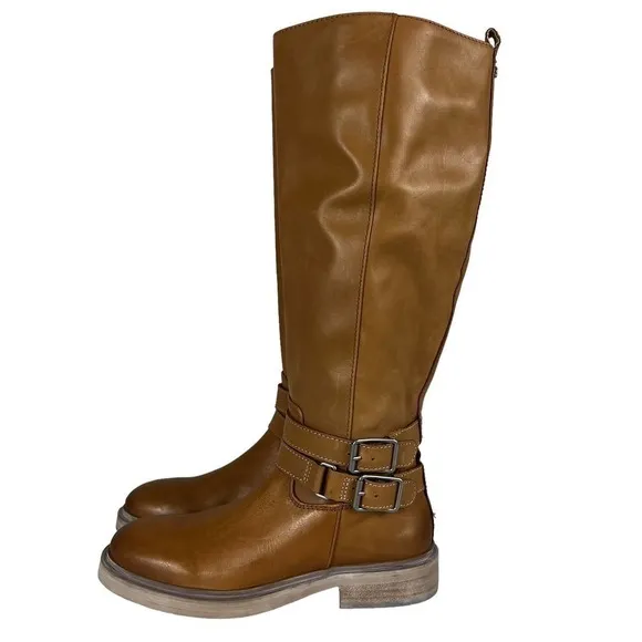 SAM EDELMAN FREDA TALL LEATHER RIDING BOOTS BROWN NWOT WOMEN'S SIZE 6.5