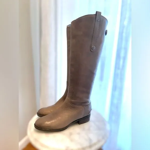 Sam Edelman Grey Penny Riding Boots Size 5.5M