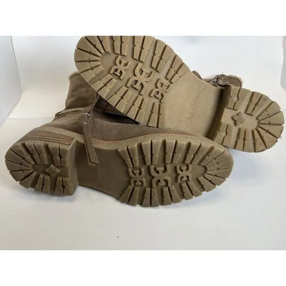 Sam Edelman Jailyn Dark Taupe Suede Faux Fur Lined Women's Winter Boots NWOT 9