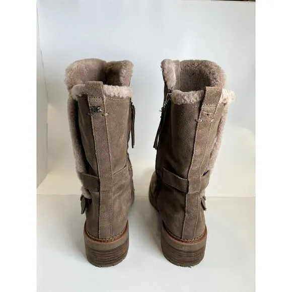 Sam Edelman Jailyn Dark Taupe Suede Faux Fur Lined Women's Winter Boots NWOT 9
