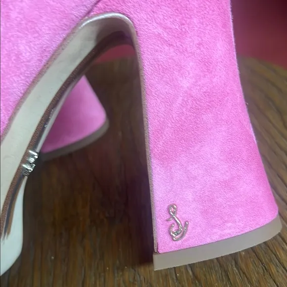 Sam Edelman Jaye Sz 8.5 M Pink Suede Ankle Platform HeelBooties