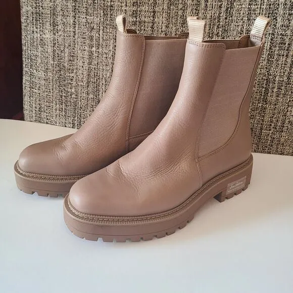 Sam Edelman Laguna Chelsea Boots Leather Tan Women's Size 9.5M Waterproof
