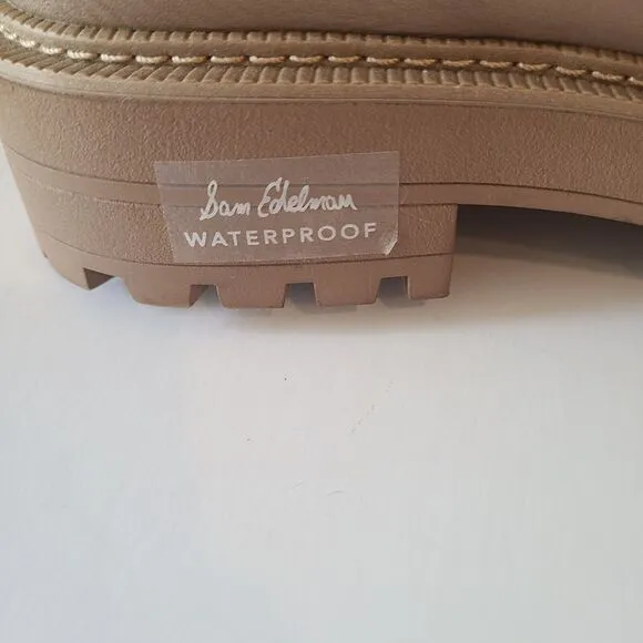 Sam Edelman Laguna Chelsea Boots Leather Tan Women's Size 9.5M Waterproof