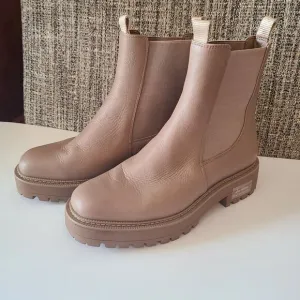 Sam Edelman Laguna Chelsea Boots Leather Tan Women's Size 9.5M Waterproof