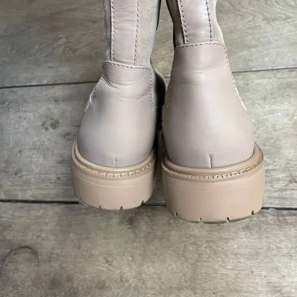Sam Edelman Leone Chelsea Boots Size 9.5 Tan Leather Lug Sole