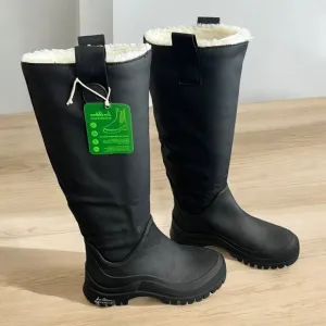 Sam Edelman Lessie Tall Rain Boots With Shearling Lining Black Waterproof Size 5
