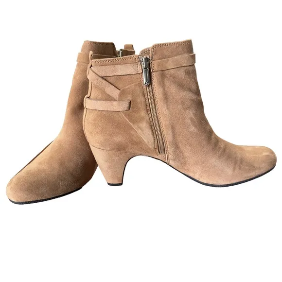 Sam Edelman Maddox Ankle Suede Boots In Camel Size 10.5