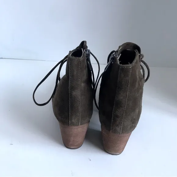 Sam Edelman Millard Suede Zip Up Lace Up Ankle Boots Booties Size 8.5