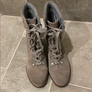 Sam Edelman # NWOT BOX OR TAG Gray Lace Up Boots with Padded Collar