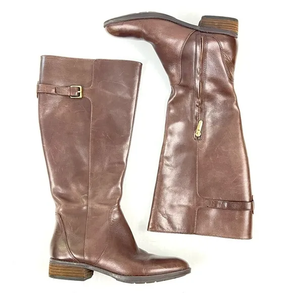Sam Edelman Patton 2 Brown Leather Riding Boots - Size 8