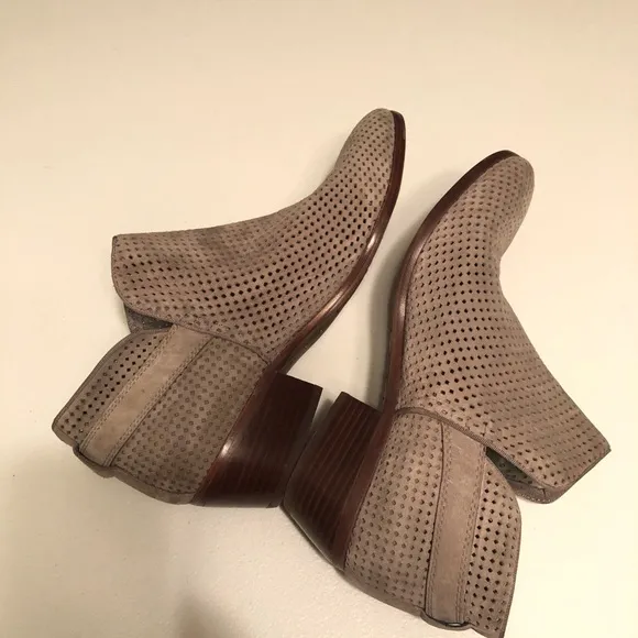 Sam Edelman Paula Suede Perforated Booties Ankle