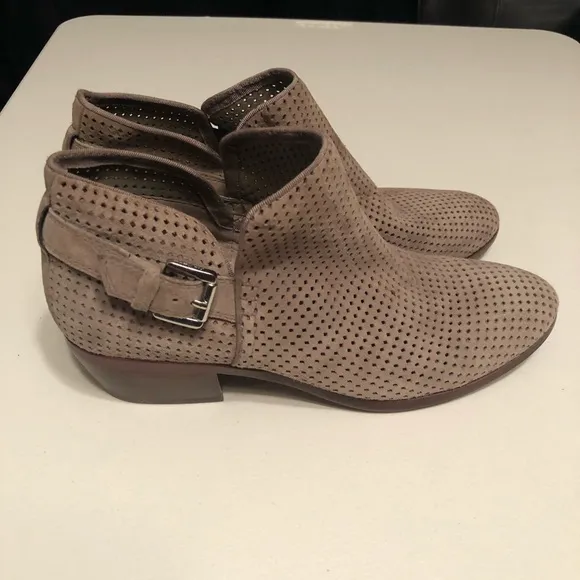 Sam Edelman Paula Suede Perforated Booties Ankle