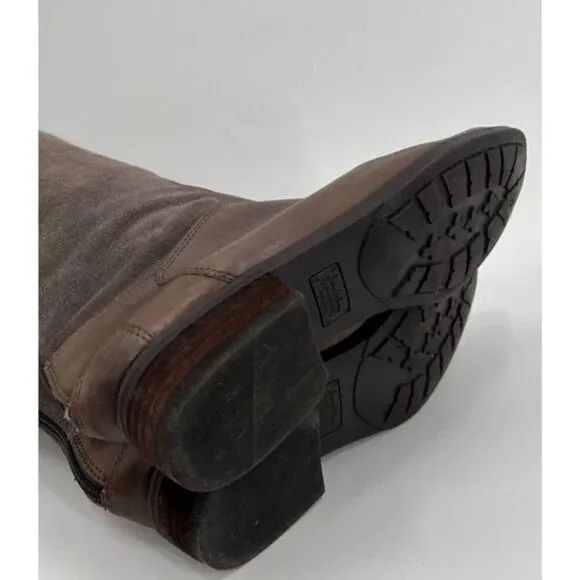 Sam Edelman Pembroke Brown Leather Suede Riding Boots Women's Size 8M 39 EUR