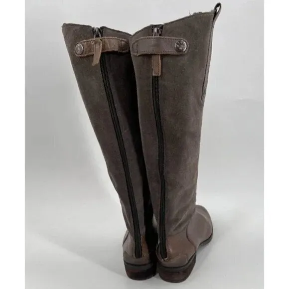 Sam Edelman Pembroke Brown Leather Suede Riding Boots Women's Size 8M 39 EUR