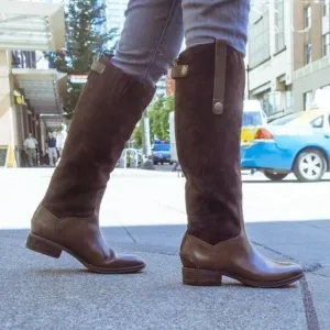 Sam Edelman Pembroke Brown Leather Suede Riding Boots Women's Size 8M 39 EUR