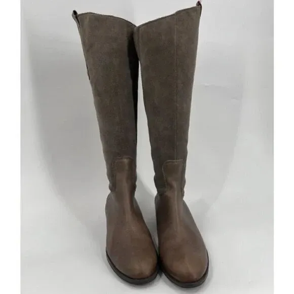Sam Edelman Pembroke Brown Leather Suede Riding Boots Women's Size 8M 39 EUR