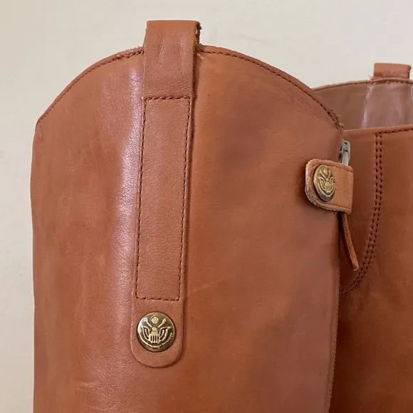 Sam Edelman Penny Knee High Leather Equestrian Style Boots Cognac Brown Size 6.5