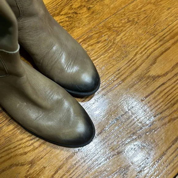 Sam Edelman Penny leather riding boots.  Color is greenish:gray. Size 7.5.