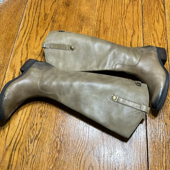 Sam Edelman Penny leather riding boots.  Color is greenish:gray. Size 7.5.