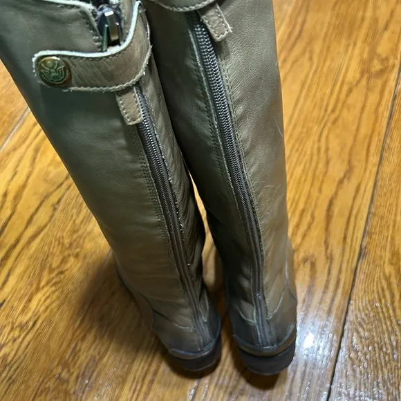 Sam Edelman Penny leather riding boots.  Color is greenish:gray. Size 7.5.