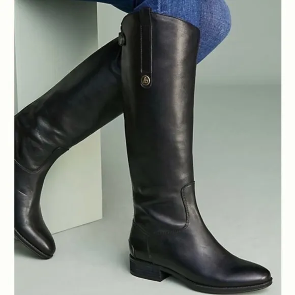 Sam Edelman Penny leather riding boots.  Color is greenish:gray. Size 7.5.