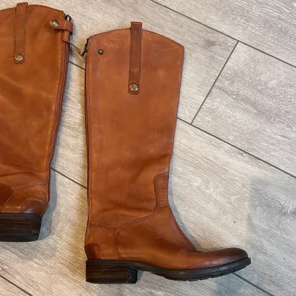 Sam Edelman penny wide soft camel leather riding boots size 5