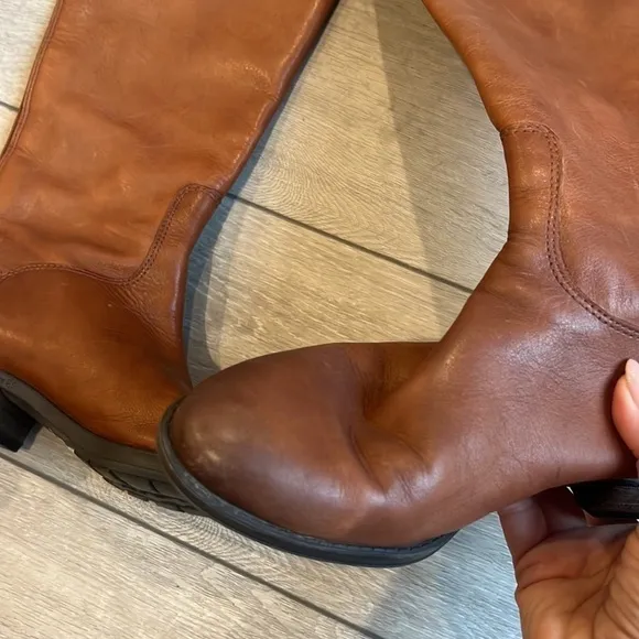 Sam Edelman penny wide soft camel leather riding boots size 5