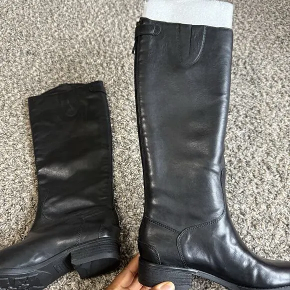 Sam Edelman Penny Womens Leather Riding Boots Black Tall 6.5 M Knee High NEW