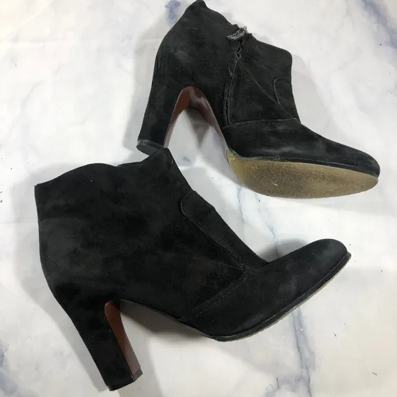 Sam Edelman Sofia Black Suede Heeled Booties