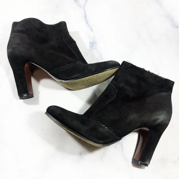 Sam Edelman Sofia Black Suede Heeled Booties