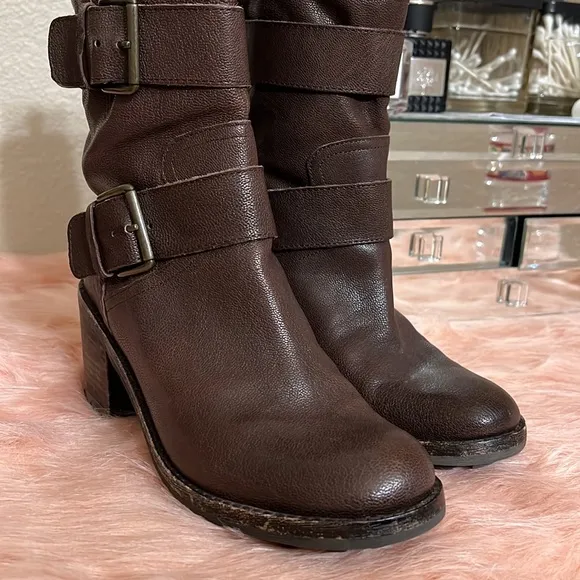 Sam Edelman Troy Brown Leather Ankle Boots  Size 8