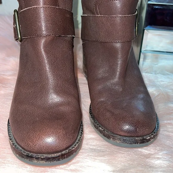 Sam Edelman Troy Brown Leather Ankle Boots  Size 8