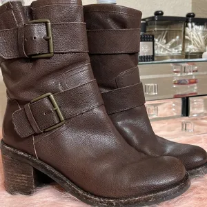 Sam Edelman Troy Brown Leather Ankle Boots  Size 8