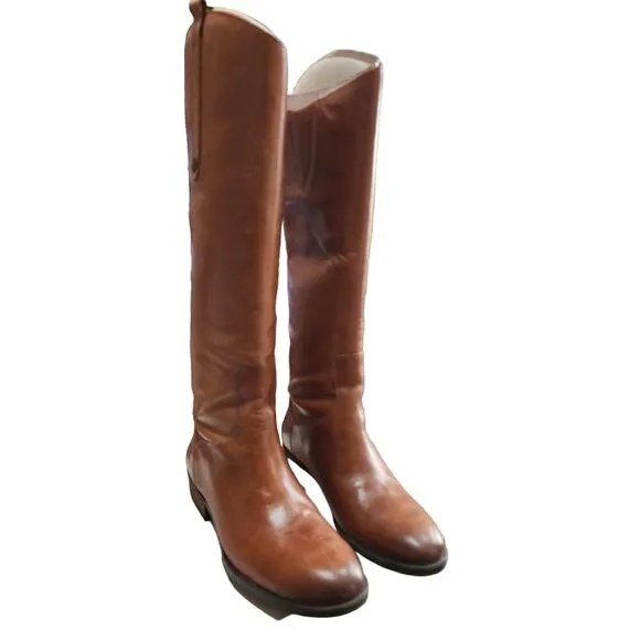 Sam Edelman Womens Calf Leather Riding Boot Whisky Leather, Size 7W - $199 MSRP