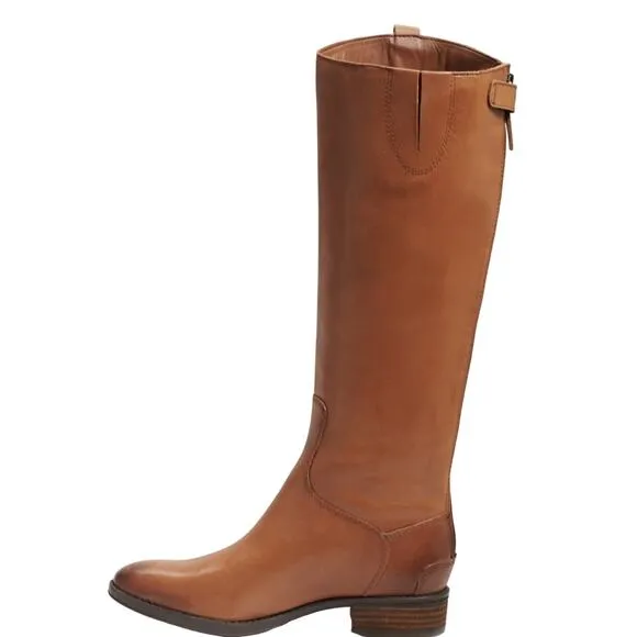 Sam Edelman Womens Calf Leather Riding Boot Whisky Leather, Size 7W - $199 MSRP