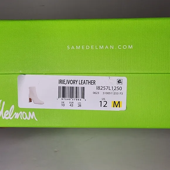 Sam Edelman womens Irie Leather Heeled Square toe Booties Size 12