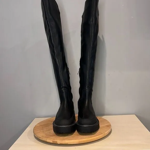 Sam Edelman Women's Lerue Square Toe Over The Knee Riding Boots Black Size 6